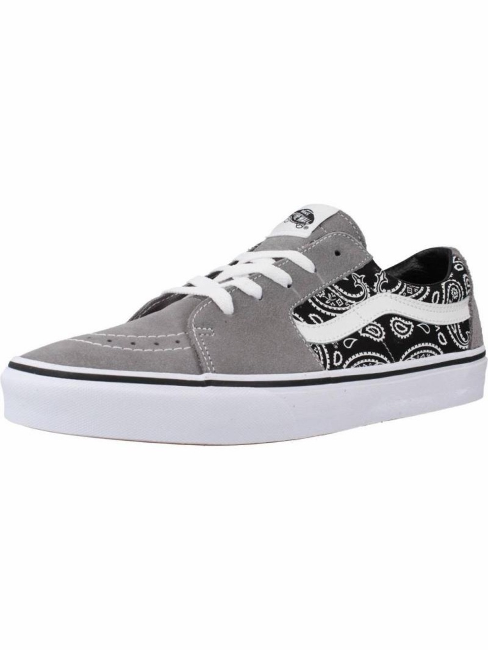 Vans Sk8 Low Paisley Gray Black Bandana Print Streetwear Skate Sneakers B5 W6.5